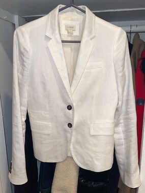 J. Crew Cream Tailored Two-Button Blazer